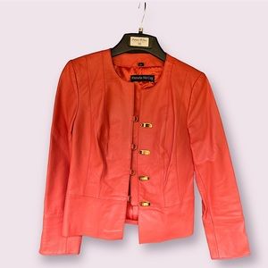 Vintage Pamela McCoy Leather Jacket- Salmon XS